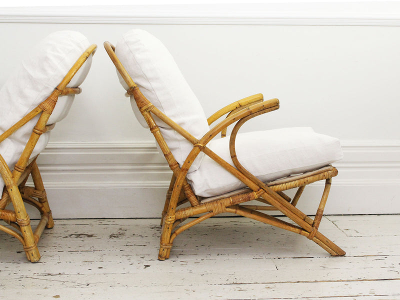A Pair of 1950's Bamboo Armchairs by Angraves
