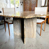 A 1970's French Bronze Gold Toned Hexagonal Marble Table - Vintage Furniture London - Streett Marburg
