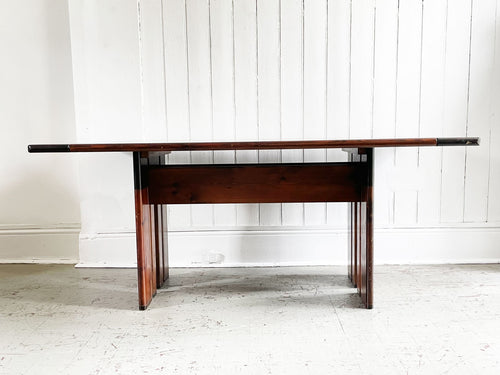 A 1970's French Dark Pine Dining Table