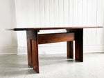 A 1970's French Dark Pine Dining Table