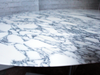 1970's Oval Carrara White Marble Ligne Roset Dining Table with Aluminium Base