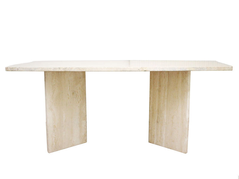 Large 1970's French Travertine 8-10 Seat Dining Table