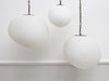 Wonderful 1970's Opaque White Glass Bubble Pendant Lights - 6 Available