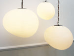 Wonderful 1970's Opaque White Glass Bubble Pendant Lights - 6 Available