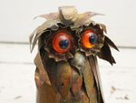 A 1960's French Brutalist Metal Owl Sculpture in the style of Curtis Jere 2