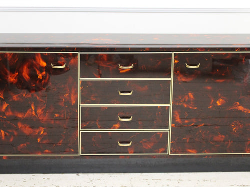 A 1970's Éric Maville Faux Tortoiseshell Sideboard by Jean Claude Mahey