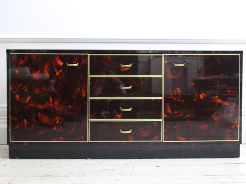 A 1970's Éric Maville Faux Tortoiseshell Sideboard by Jean Claude Mahey