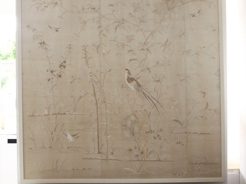 An Early 20th C Framed Chinese Silk Embroidery in Subtle Tones