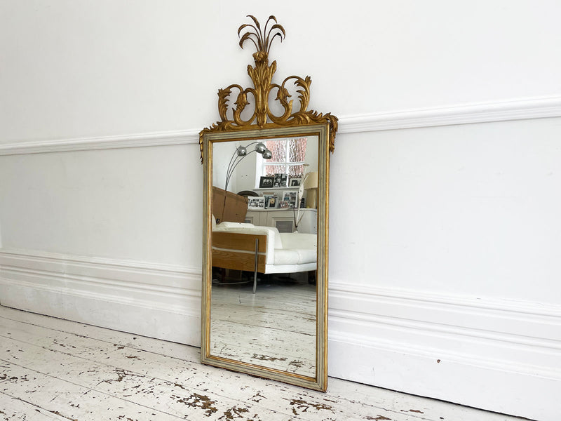 A 19th Century Gilded Italian Mirror with Original Plate