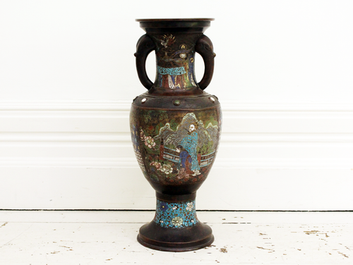 A Large 19th Century Chinese Bronze Cloisonné Enamelled Vase