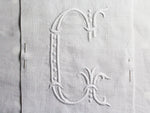 G 40cm Square Cushion - Antique French G Monogram on Linen P4011