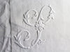 S 50cm Square Cushion - Antique French S or Y Monogram on Linen P5062