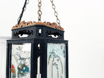 A Pair of Early 20th C Chinese Painted Glass Lanterns