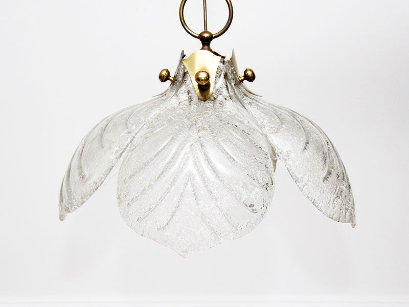 A 1970's Swedish Textured Glass Flower Ceiling Light by Carl Fagerlund Orrefors