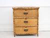 A late 19th Century three drawer bamboo & wicker commode