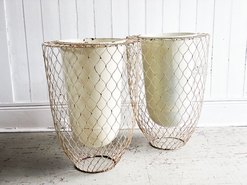 A Pair of 1950's Italian Sculptural Metal Framed Planters