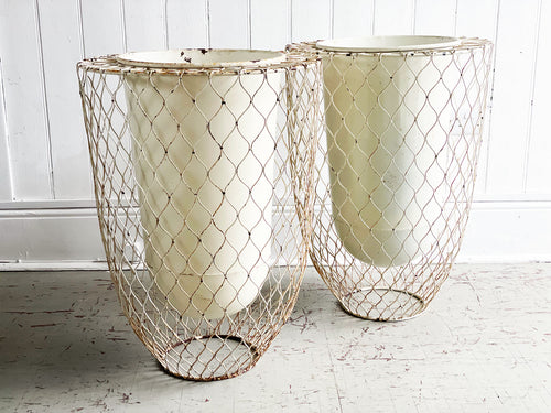 A Pair of 1950's Italian Sculptural Metal Framed Planters
