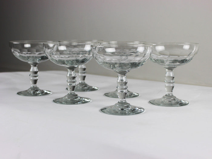 A set of 6 vintage French Champagne coupes 