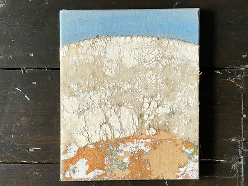 A Small Blue Tone Abstract Artwork by Brian Morley Circa 1980