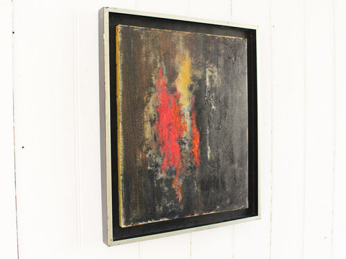 A 1960's Black & Red Tone Abstract by French Artist Odette Buvat