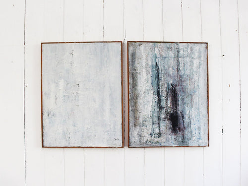 A 1960's White Tone Abstract by French Artist Odette Buvat