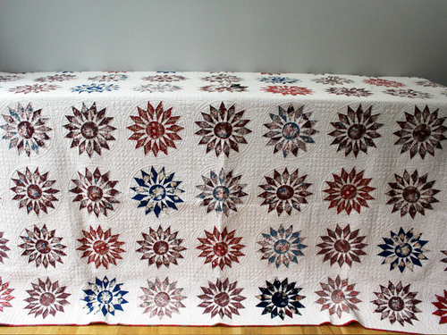 19th Century Antique American Mariners Compass Patchwork Quilt 