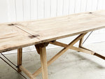 A Very Large French Applewood Artisan Made Drawer Leaf Dining Table - Seating 10-12