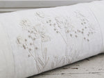 Bolsters - Antique French White on White Appliqué Embroidery on Linen Bolster P345