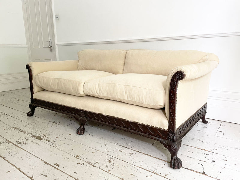 An Impressive 19th C Carved Mahogany Sofa