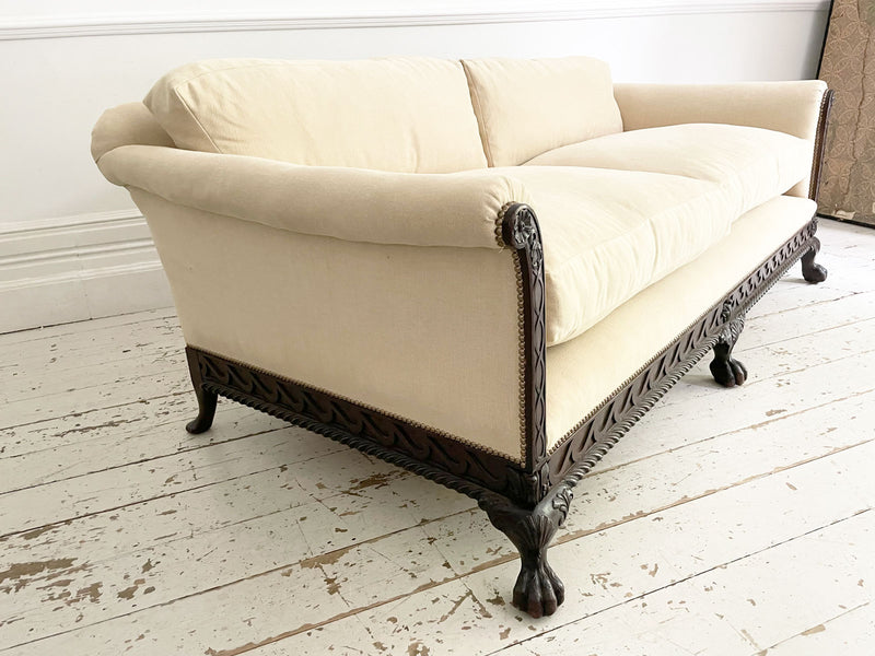 An Impressive 19th C Carved Mahogany Sofa