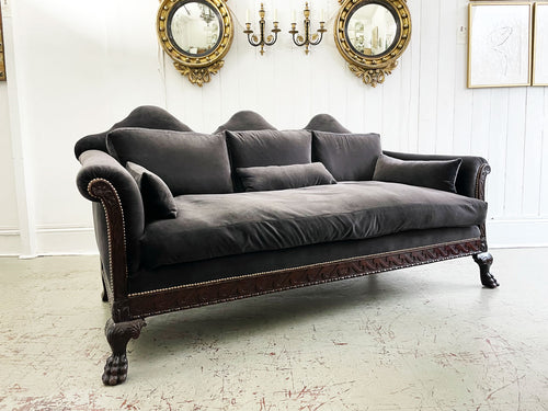 An Impressive 19th C Carved Mahogany Sofa