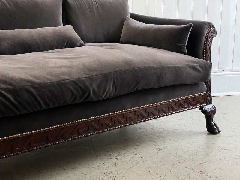 An Impressive 19th C Carved Mahogany Sofa