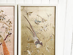 A Pair of Antique Hand Embroidered Silk Chinese Panels 