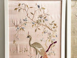 A Pair of Antique Hand Embroidered Silk Chinese Panels 