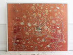 An Antique Framed Chinese Embroidery on Pink Silk
