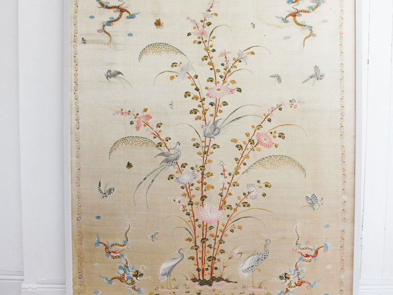 An Exceptional Large Antique Chinese Silk Embroidery