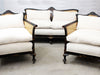 Magnificent Black Lacquered Antique Chinoiserie Bergere Suite