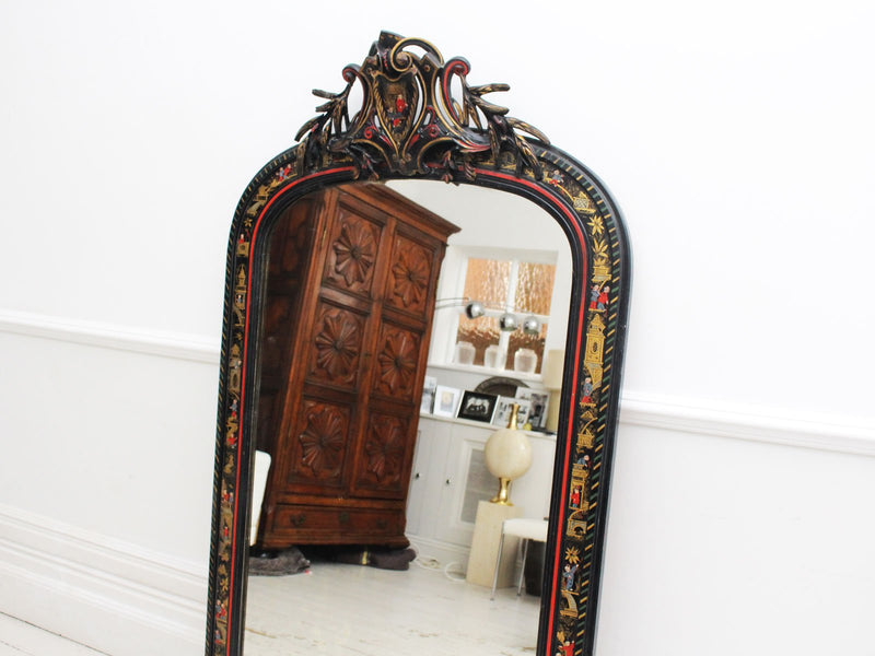 A 19th Century Napoleon III Chinoiserie Lacquered Mirror