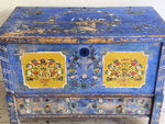 A French Cobalt Blue Painted Trunk Dating from 1869