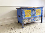 A French Cobalt Blue Painted Trunk Dating from 1869