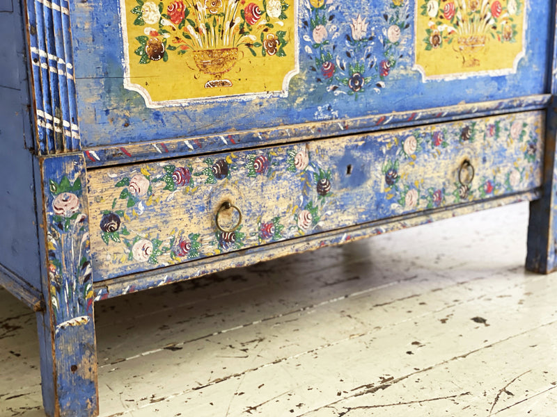 A French Cobalt Blue Painted Trunk Dating from 1869