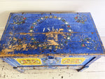 A French Cobalt Blue Painted Trunk Dating from 1869