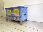 A French Cobalt Blue Painted Trunk Dating from 1869