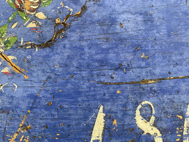 A French Cobalt Blue Painted Trunk Dating from 1869