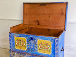 A French Cobalt Blue Painted Trunk Dating from 1869