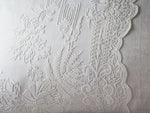 Bolsters - Antique French Scalloped Cornely on Linen