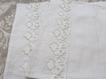 Small Bolster - Antique French Scalloping on Linen P334