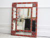 A Large Antique French Art Populaire Mirror with Crystal Decoration