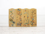 A Late 19th C Hand Embroidered & Appliquéd Screen With Exotic Birds & Flowers