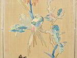 A Late 19th C Hand Embroidered & Appliquéd Screen With Exotic Birds & Flowers